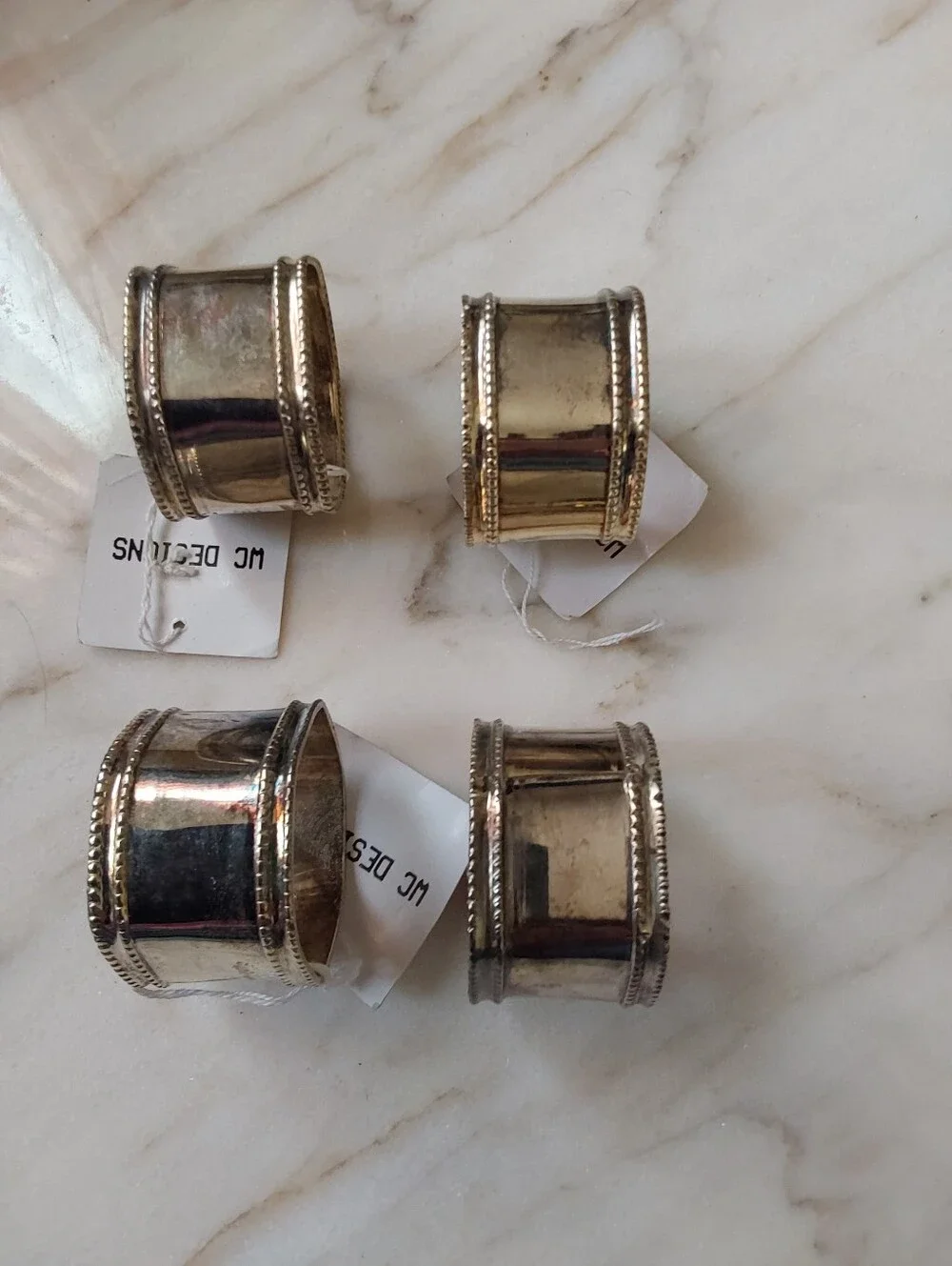 Vintage 1997 Silverplate Napkin Rings, Set Of 4 Made In India